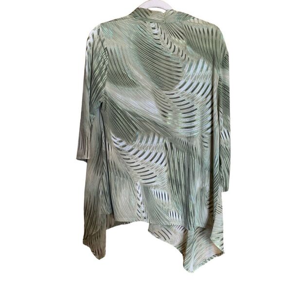 Chico's Travelers Womens Size Large Multicolor Foliage Leaf Print Open Cardigan - Picture 4 of 7